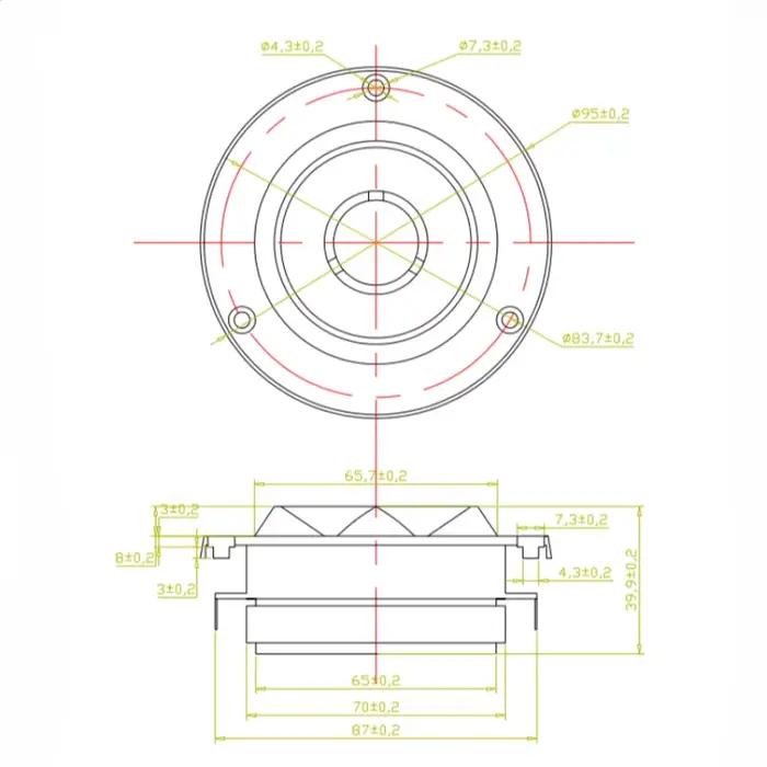 SOTAMIA 1 pièce Haut-parleur audio 300W 4 pouces avec tweeter à film titane et pavillon en aluminium