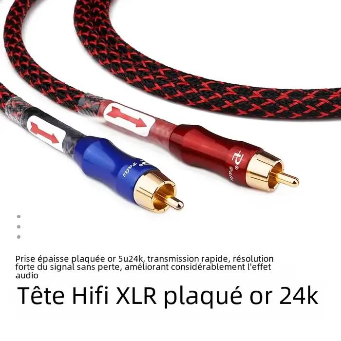 Paire stéréo HIFI YYAUDIO câble RCA haute performance Audio HiFi Premium pour haut-parleurs projecteurs lecteurs DVD microphones amplificateurs