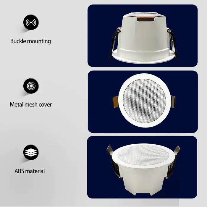Mini haut-parleur de plafond Bluetooth 2 pouces pour l'audio domestique