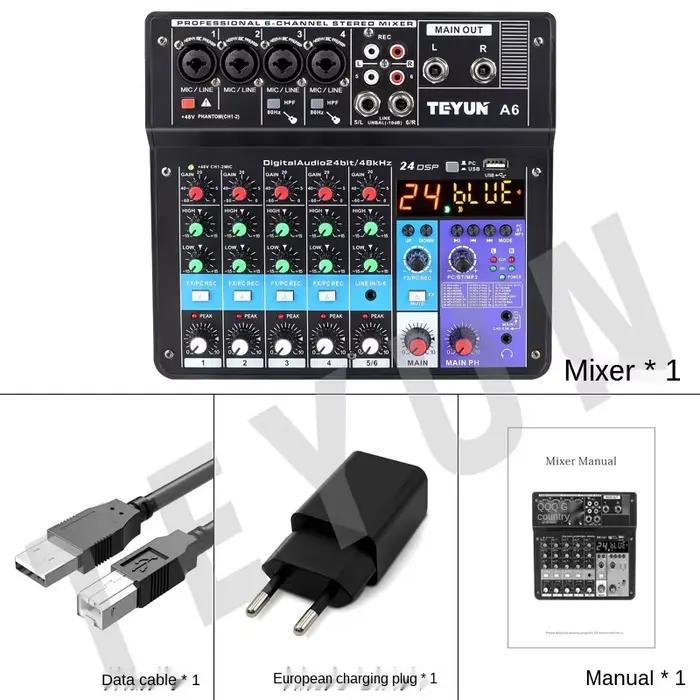 TEYUN-Contrôleur de DJ pour centre commercial, Audio 6 voies, Équipement Pro, Console Assad, Vidéo portable professionnelle, Électronique grand public