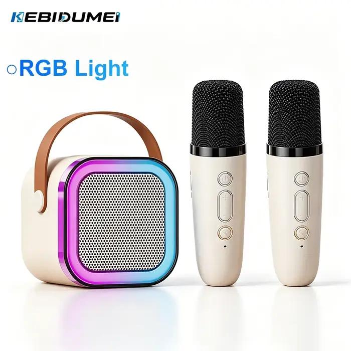 Haut-parleur Bluetooth 5.3 avec effets lumineux RGB pour karaoké et fêtes d'anniversaire