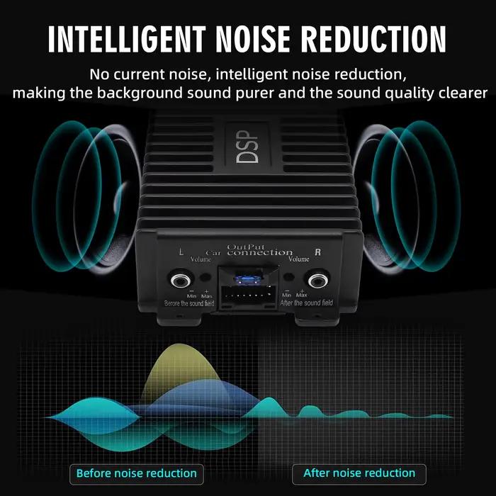 4x80W puissance haute fidélité Android grand écran DSP amplificateur Audio Hi-Fi pour haut-parleurs de voiture caisson