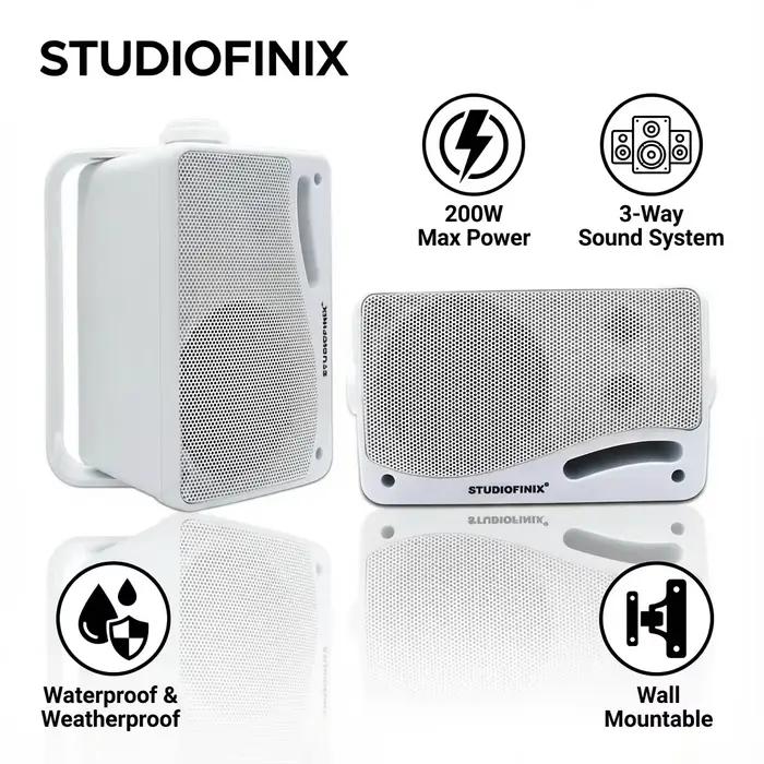 Studiofinix 3, 5'' Haut-parleurs extérieurs filaires passifs 200 W étanche