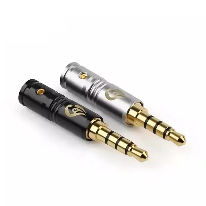 Prise Audio 3.5 Jack électronique grand public 2 3 4 pôles fiches Mono borne de haut-parleur en cuivre plaqué or connecteur 3.5mm noir argent