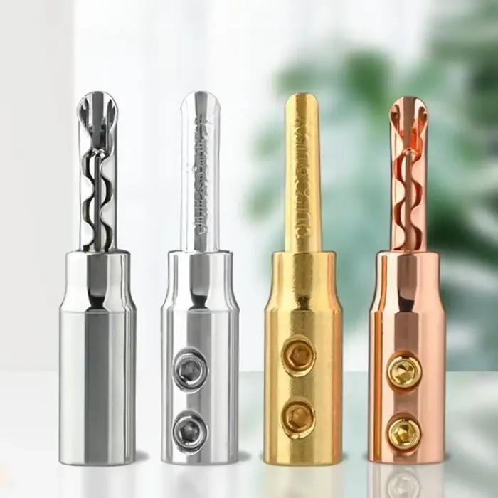 Câble de haut-parleur plaqué argent avec connecteur banane et Speakon pour système Hi-Fi occasionnelle amélioration audio
