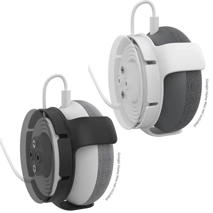 Support mural pour Google Home Mini en ABS robuste, design moderne pour rangement et protection, idéal pour les intérieurs contemporains et les cadeaux de technologie