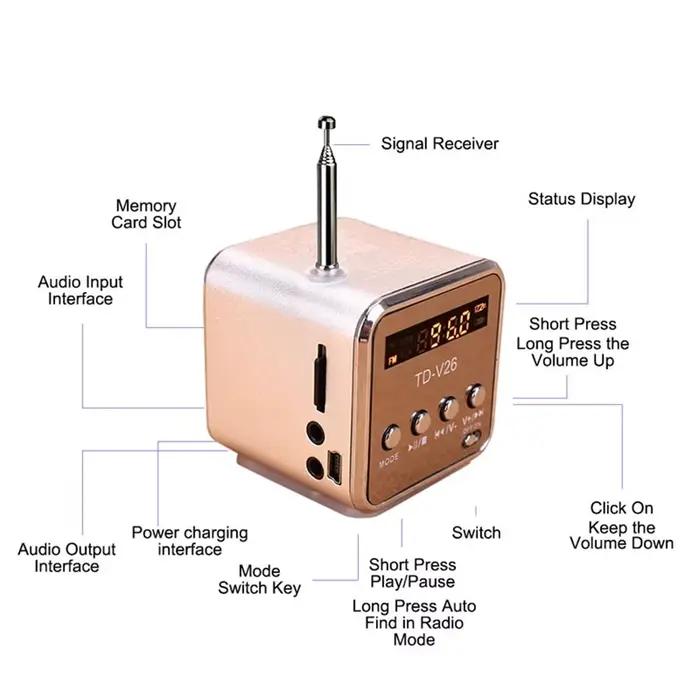 FM Portable Mini Radio Micro aigus Bluetooth