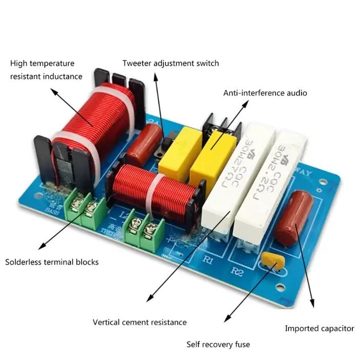 2A 450W 2 voies haut-parleur diviseur de fréquence Tweeter basse filtre croisé