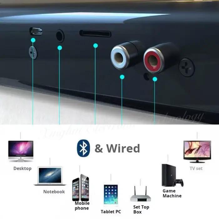 Barre de Son WXLCR 40W Bluetooth Haut-parleur Portable avec Technologie Surround 3D et Batterie Intégrée Pour Maison Films Musique Occasions Spéciales