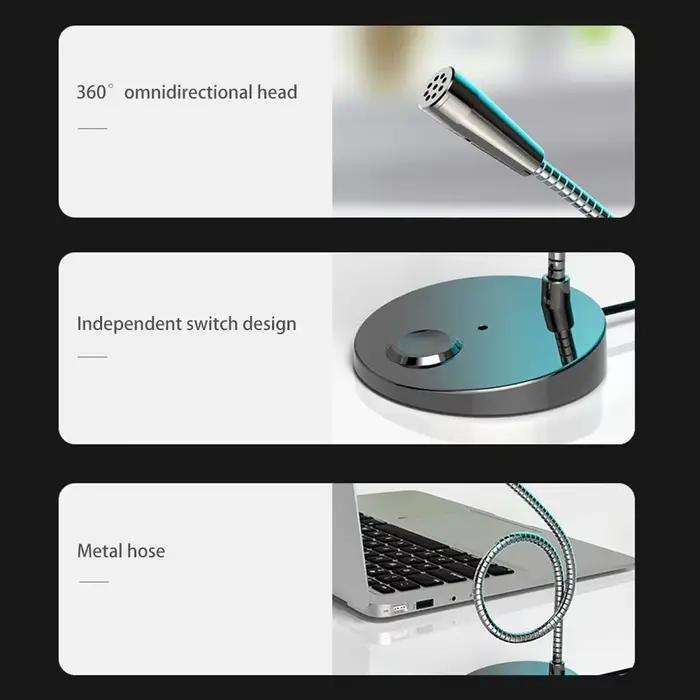 USB/3.5mm Jack Microphone haut-parleurs vocal prise 3.5mm filaire Microphones de bureau pour PC ordinateur portable