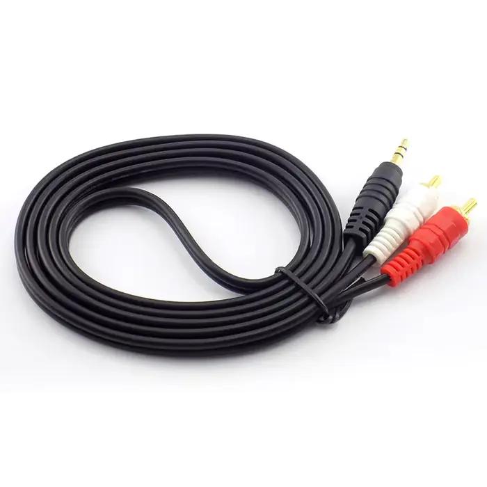 Connecteur Jack 1.5M 3M 5M 10M 3.5mm vers 2 RCA mâle, câble adaptateur de musique stéréo, ligne Audio AUX pour téléphones, haut-parleurs de son TV D6