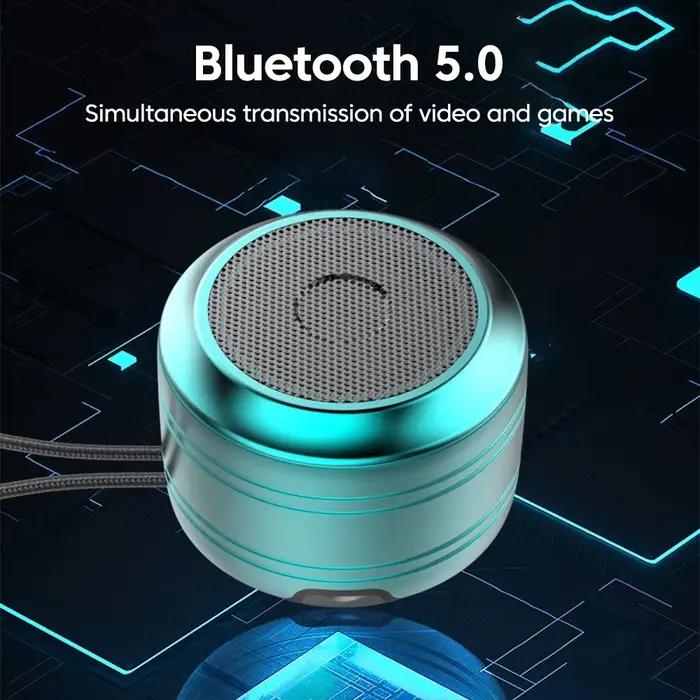 Haut-parleur Bluetooth 5.0 portable, musique sans fil, stéréo surround, mini USB, haut-parleur de subwoofer extérieur, lecteur audio, microphone
