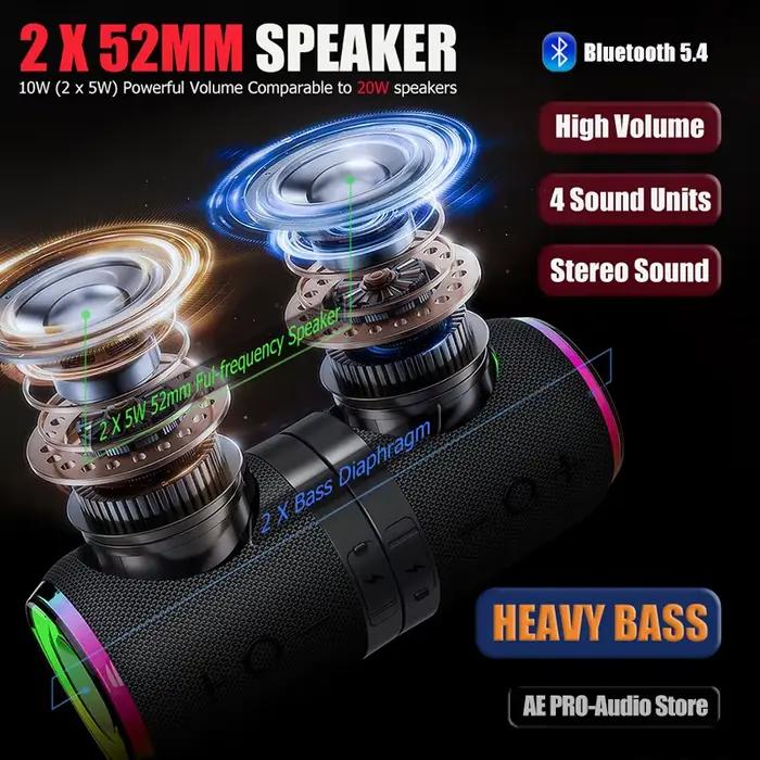 Haut-parleur Bluetooth Portable TWS Double Haut-parleur Haute Puissance Extérieur Étanche Basses Puissantes Occasions Spéciales Partage Musique Familiale Activités Extérieures