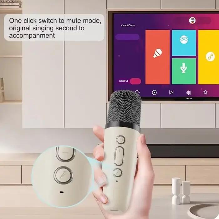 Haut-parleur Bluetooth 5.3 avec effets lumineux RGB pour karaoké et fêtes d'anniversaire