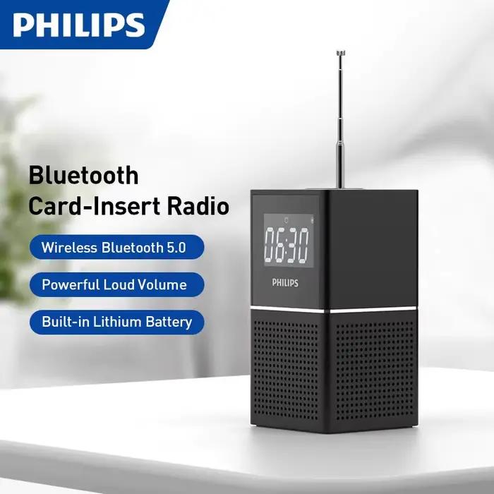 Haut-parleur Bluetooth Philips TAR2568 avec horloge numérique et radio FM