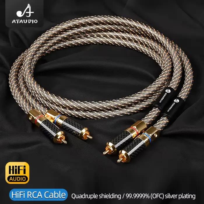 Câble audio HiFi RCA plaqué argent ODavid haute pureté