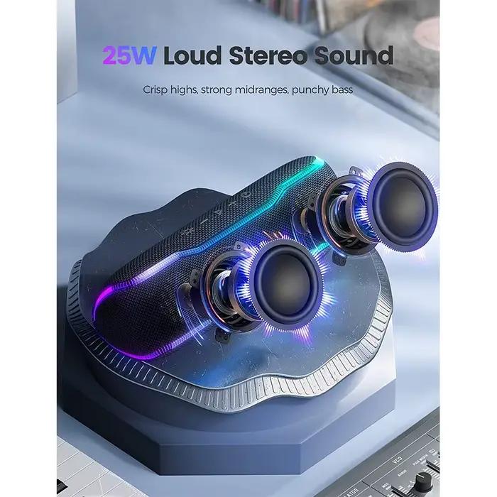 Haut-parleur portable d'extérieurs étanche IPX7 avec lumière colorée de 25W pour musique et événements familiaux et amicaux
