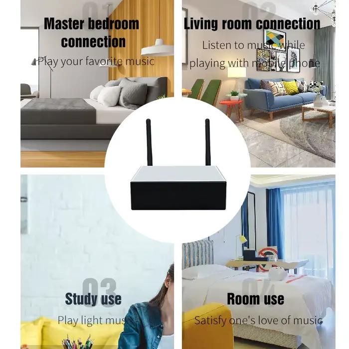 Amplificateur de streaming multiroom sans fil compatible Wi-Fi et Bluetooth