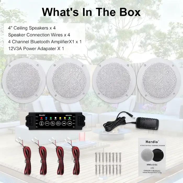 Herdio – haut-parleur de plafond Bluetooth de 4 pouces