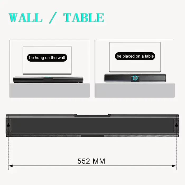 Barre de son Bluetooth pour TV avec caisson de basses
