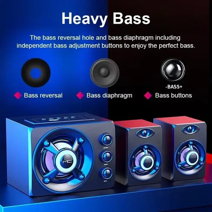 Haut-parleur Bluetooth actif USB stéréo Hifi 3D