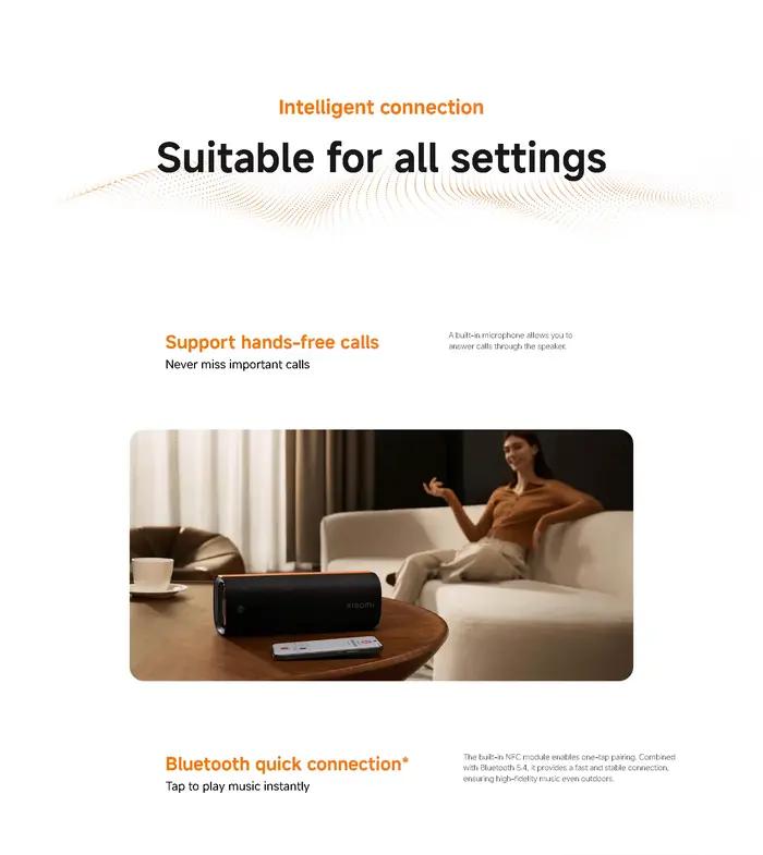 Haut-parleur Bluetooth Xiaomi Sound Party système audio portable avec basses puissantes et longue durée de vie de la batterie pour maison intelligente et activités en plein air