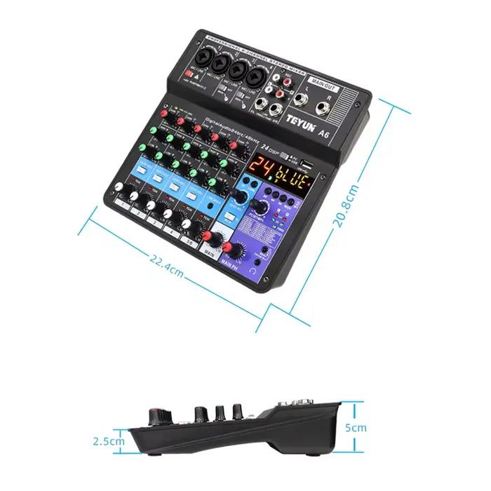 TEYUN-Contrôleur de DJ pour centre commercial, Audio 6 voies, Équipement Pro, Console Assad, Vidéo portable professionnelle, Électronique grand public