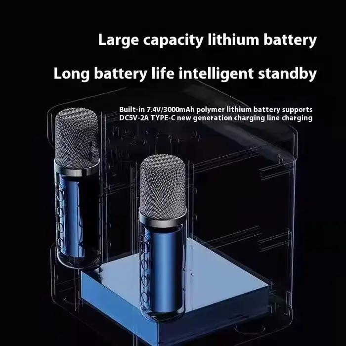 Enceinte Bluetooth sans fil karaoké avec microphone, machine portable, caixa de som, colonne de musique, audio Bluetooth, coluna