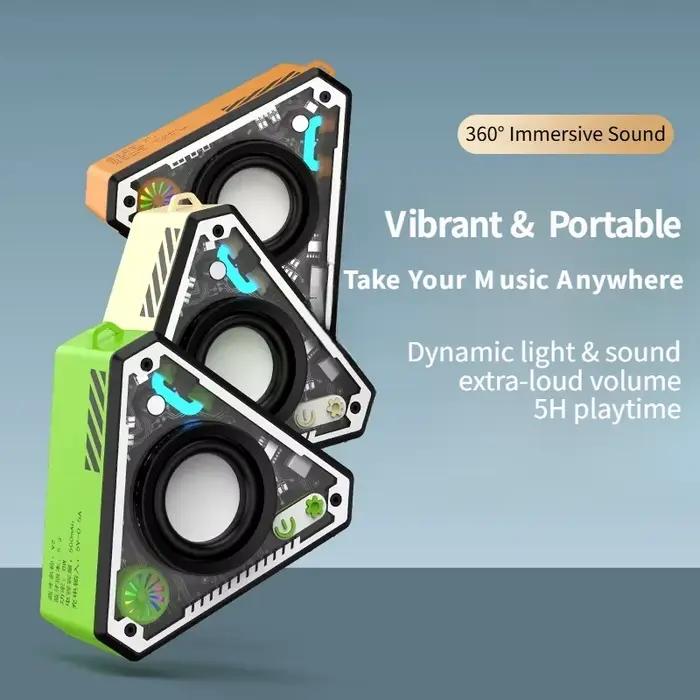 Haut-parleur Bluetooth portable TWS V2 haut-parleur stéréo Hi-Fi pour musique, jeux, études et divertissement sans fil avec subwoofer de bureau et isolation phonique