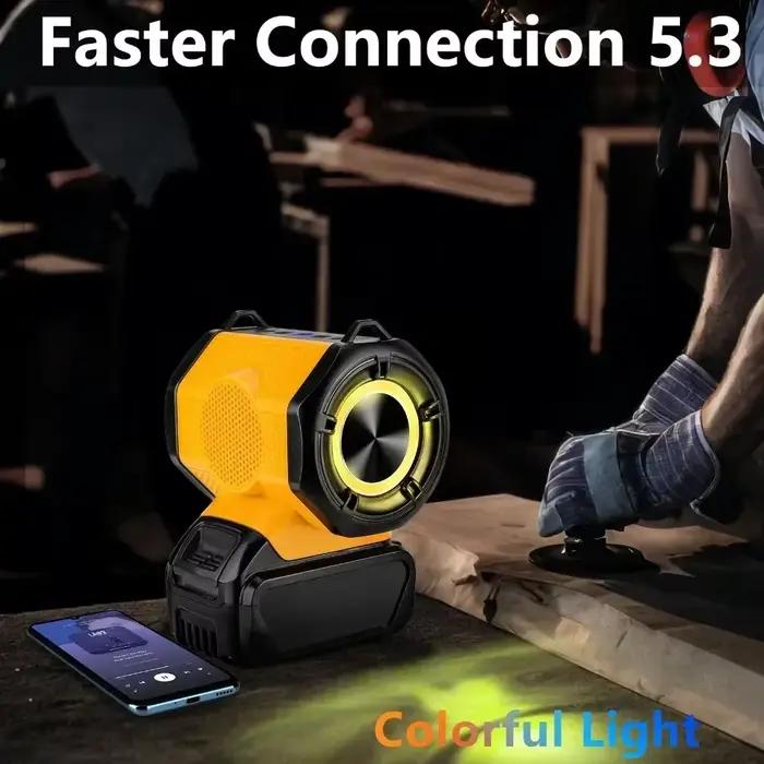 Pour haut-parleur Bluetooth à batterie Dewalt 20 V avec port USB