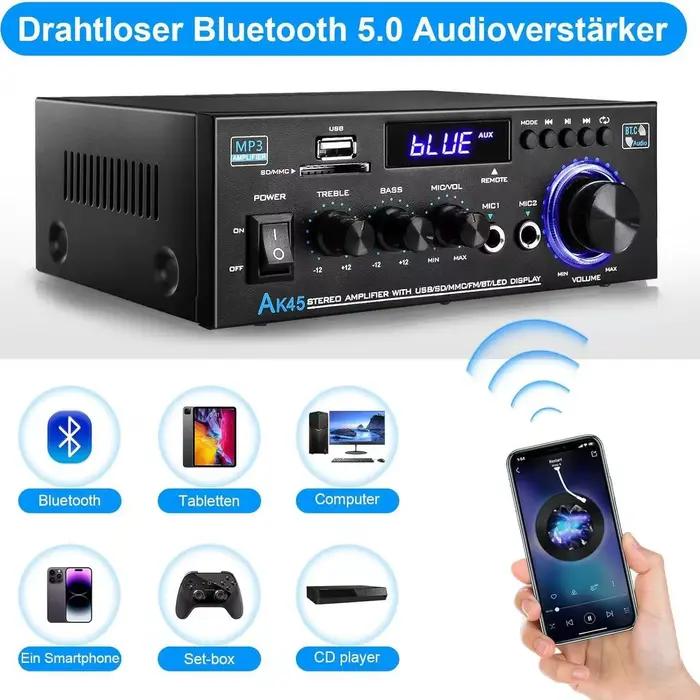 HiFi amplificateur Audio numérique Bluetooth MP3 canal 2.0