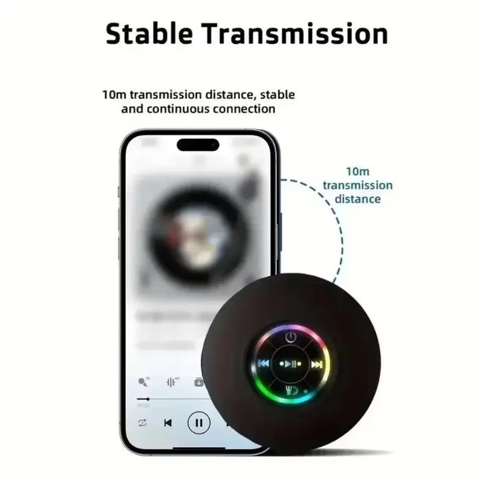 Mini Haut-parleur Mural Portable Bluetooth Lumières LED Étanches Imperméables Extérieur Grande Ventouse Peut Être Aspiré Usage Intérieur Extérieur Occasions Spéciales