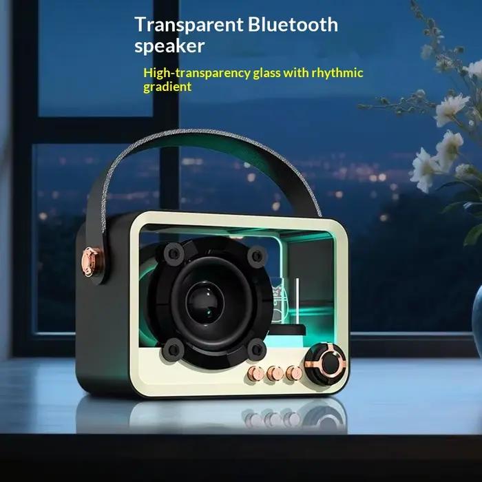 Haut-parleur sans fil transparent Mecha Bluetooth portable avec diaphragme de basses