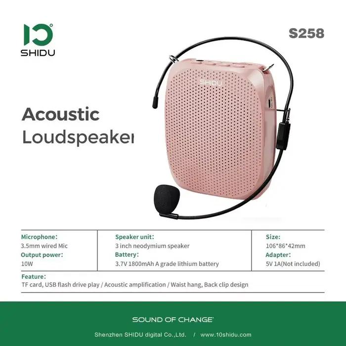SHIDU S258 Mini Portable 10W puissance fort son haut-parleur naturel stéréo filaire Microphone