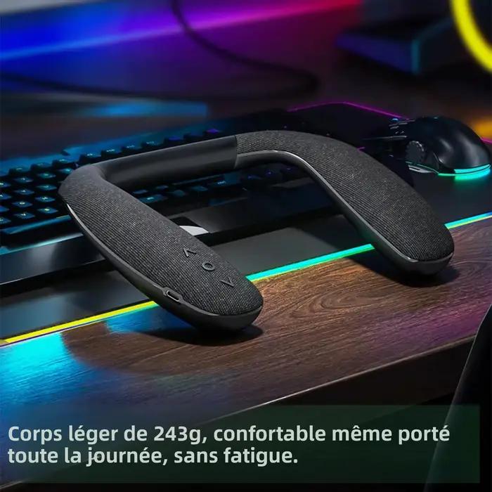 Haut-parleur sans fil tour de cou son 3D 12 heures autonomie faible latence jeu TV charge rapide Type-C haut-parleur portable pour concerts films jeux détente