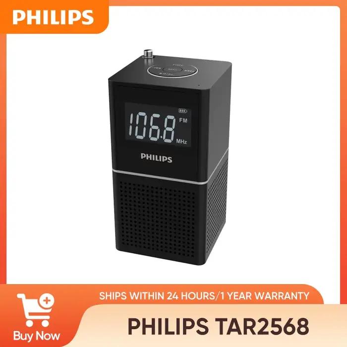 Haut-parleur Bluetooth Philips TAR2568 avec horloge numérique et radio FM