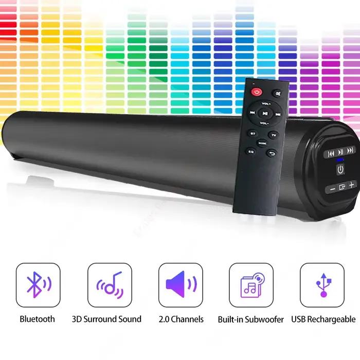Haut-parleur Bluetooth Column Powerful Home Theater TV Sound Bar avec Caisson de Basses et Projecteur pour Maison et Extérieur Occasions Spéciales