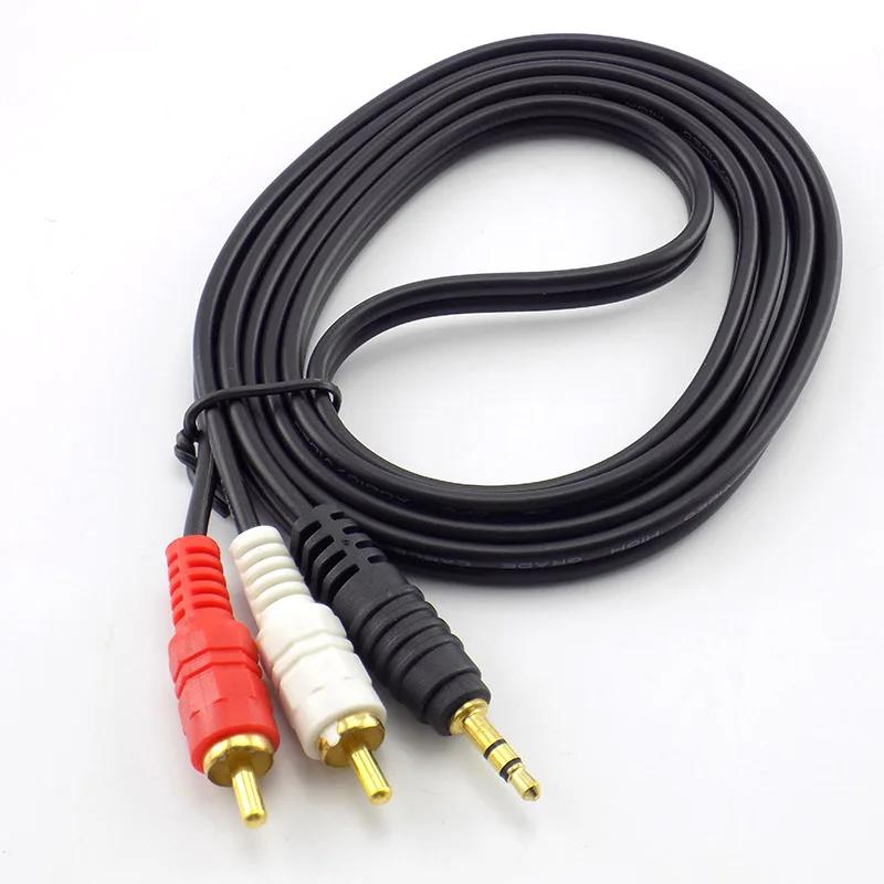 Connecteur Jack 1.5M 3M 5M 10M 3.5mm vers 2 RCA mâle, câble adaptateur de musique stéréo, ligne Audi