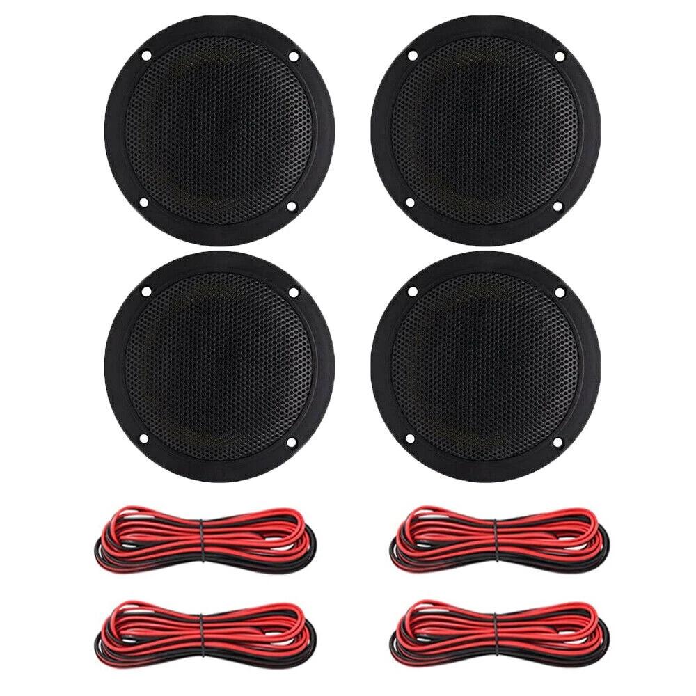 Herdio Haut-parleur marin 4 pouces 320W 2 voies mural, étanche, idéal pour bateau, chariot de golf, 
