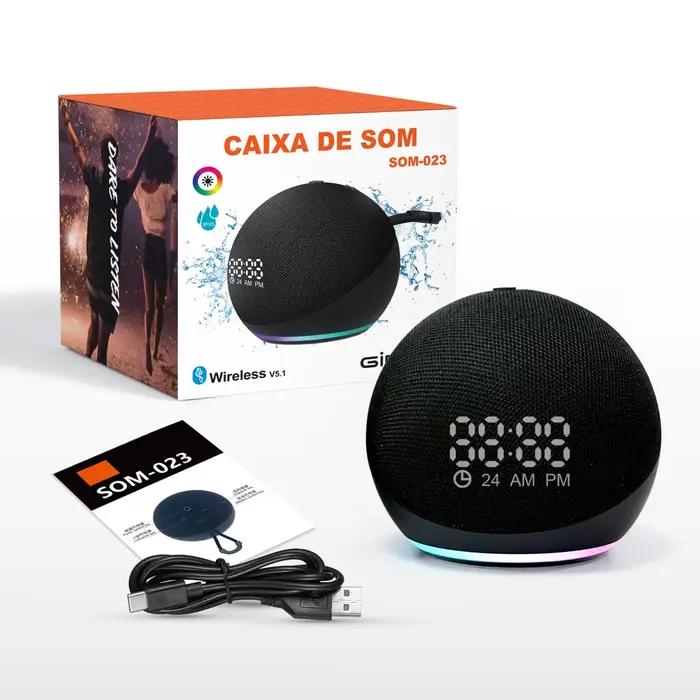 Enceinte Bluetooth Alaxe avec écran, système audio compact en tissu, réflecteur de basses, enceinte