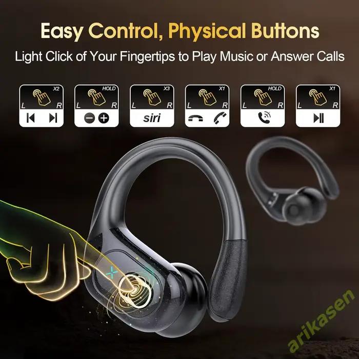 Bluetooth 5.3 casque 2024 écouteurs sans fil 75 heures Sport Bluetooth écouteur avec suppression de