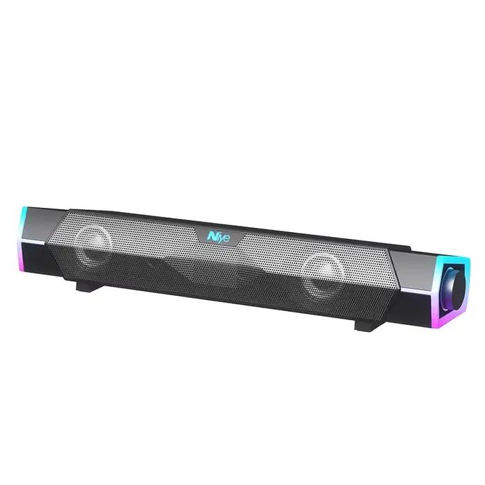 Barre de son pour ordinateur, haut-parleurs Bluetooth 5.0, son stéréo surround 4D filaire avec caiss