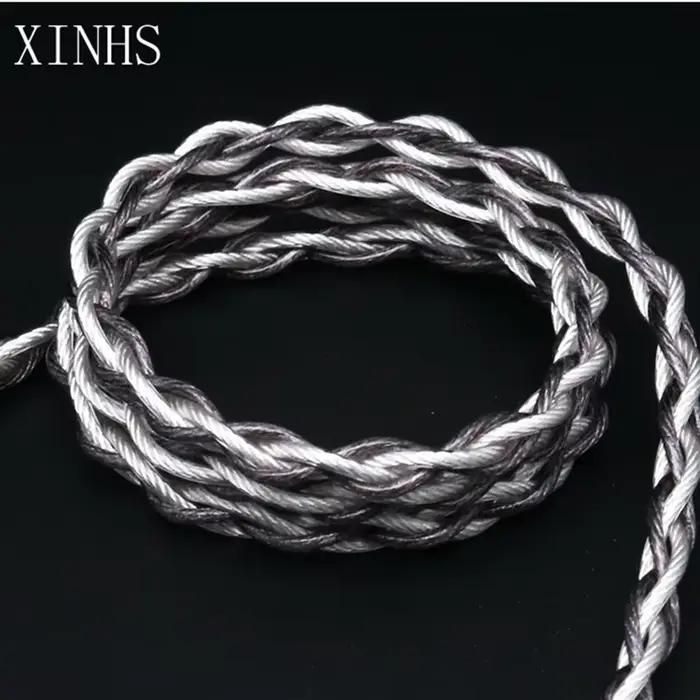 XINHS-Fil de cuivre plaqué argent monocristallin A10, 4 cœurs, graphène noir, qualité fièvre, câble