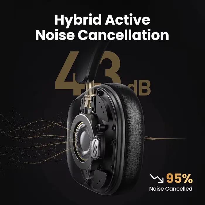 Casque Bluetooth sans fil hybride, suppression active du bruit, écouteurs Hi-Res Sat, casque audio s