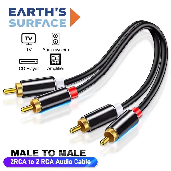 Câble audio stéréo RCA 2RCA vers 2RCA mâle-mâle, câbles audio auxiliaires pour HDTV, home cinéma, am