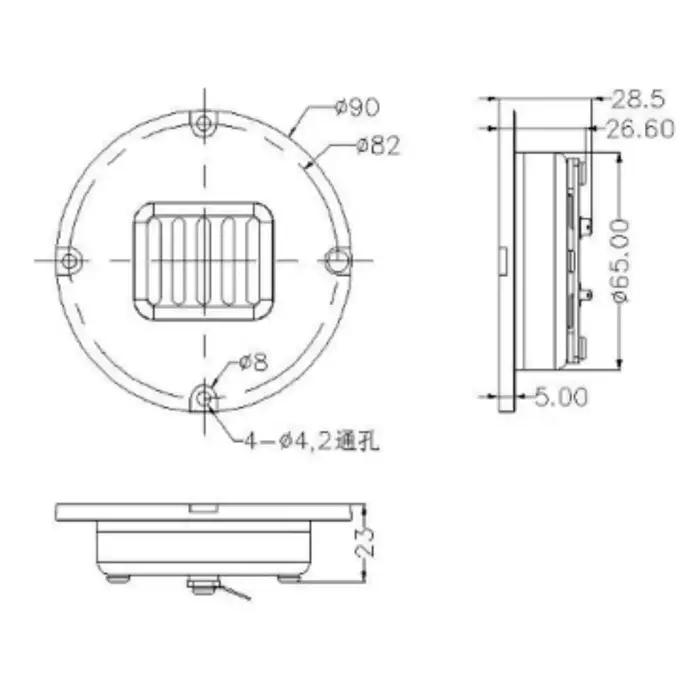 2024 Le plus récent haut-parleur de Twecirculation de ruban 4ohm 40w haut de gamme AMT65-01 planaire