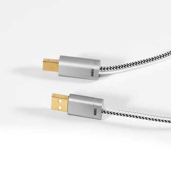 Câble USB audiophile HiFi DD ddHiFi TC09BA (USB-A vers USB-B) / TC09BC (USB-C vers USB-B) avec struc