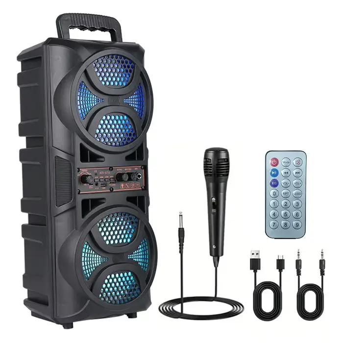 Haut-parleur Portable, Support USB/TF/AUX/FM/BT/MIC, haut-parleur stéréo sans fil, Rechargeable, hau
