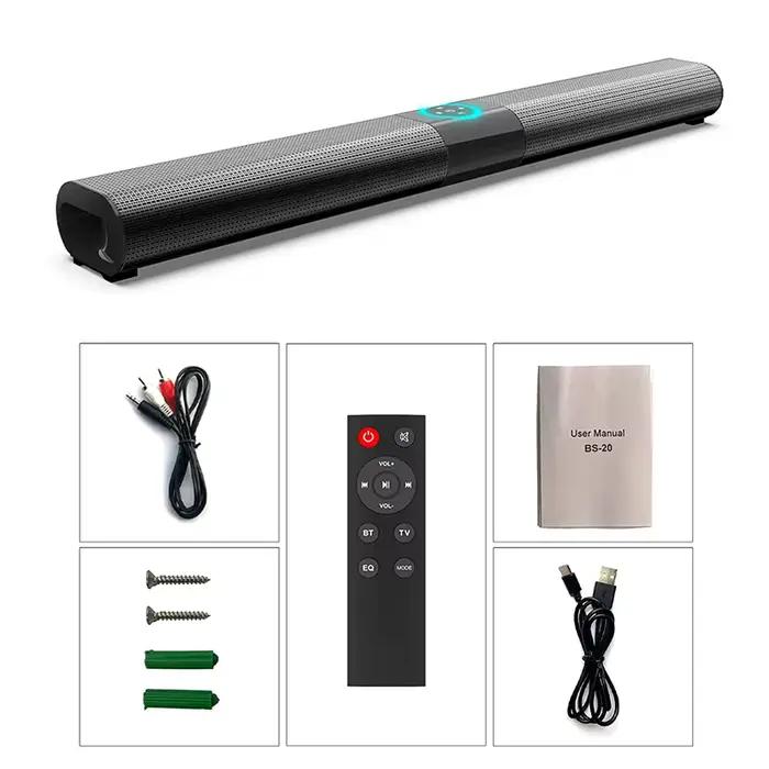Barre de son Bluetooth pour TV avec caisson de basses, radio FM sans fil, grande enceinte musicale