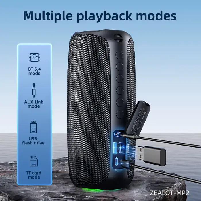 Zealot-MP2m Machine de karaoké haut-parleur Bluetooth Portable avec 1-2 microphones sans fil 10H de